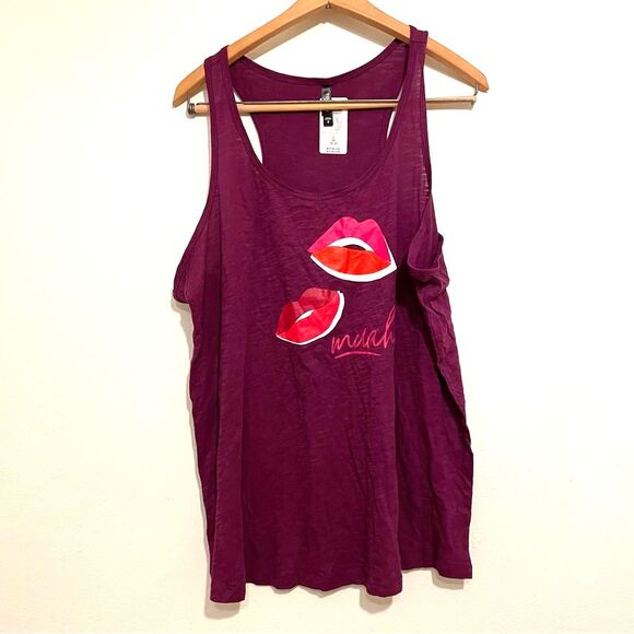 torrid Tops - NWT TORRID TANK - LIPS KISS "MUAH" GRAPHIC PRINT SLEEVELESS RACERBACK SLEEP TANK